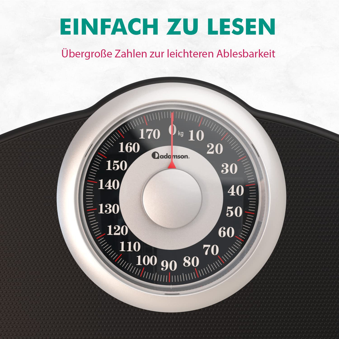 Adamson A27 Analoge Personenwaage bis 160kg mit extra großen Ziffern